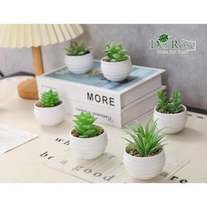 Set di 6 Piccole Piante Succulente Artificiali con Vasi per Decorazione Camera da Letto, Soggiorno, Bagno o Ufficio - Product Image 5