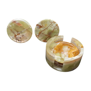 Top Selling Modern <b>Marble</b> Onyx Coasters Set Luxury Stone Coasters Big Slab Antique Finish Kitchen Use - Product Image 5