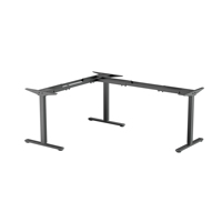 Bureau debout en forme de L AUKI, réglable en hauteur, poste de travail d'ordinateur d'angle à 90 degrés, mobilier ergonomique
