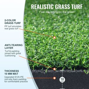 Tappetino da Golf 5x4ft con 6 Tee, Ausilio per l'Allenamento, Tappeto in EVA per Pratica di Golf su Erba Artificiale - Product Image 2