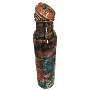 Bouteille d'eau en cuivre de haute qualité, best-seller, avec autocollant floral multicolore imprimé, caractéristiques thermiques pour la salle de sport et les activités de plein air - Product Image 2