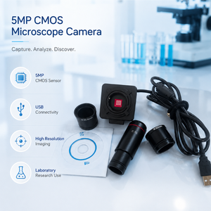 5MP CMOS <b>Microscope</b> Camera with <b>USB</b> Connectivity | High Resolution Imaging for Laboratory Research Equipment and Education Labs - Product Image 5