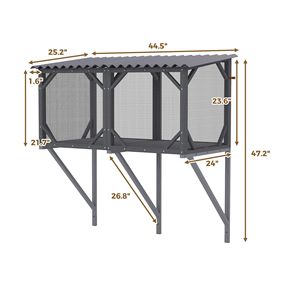 Enclos extérieur pour chat de 43,3 po avec fenêtre, filet anti-insectes pour bronzer et faire la sieste, grande fenêtre-plateforme pour cages à animaux - Product Image 6