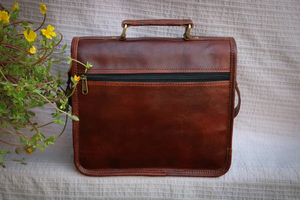 Sac de messager vintage en cuir de chèvre marron de la meilleure qualité Sacoche pour ordinateur portable à la mode pour les produits de gros - Product Image 4