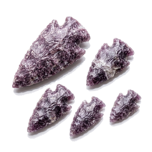Puntas de flecha de piedra, cristal de lepidolita natural, puntas de flecha de jaspe elegante curativas, gemas, venta al por mayor de cristales - Product Image 3