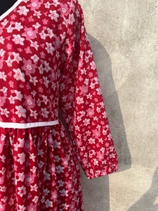 Robe longue décontractée indienne à col en V et manches longues, motif floral, 100 % coton, imprimée à la main, style maxi, collection 2026, vente chaude - Product Image 3