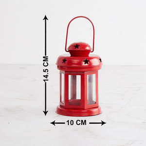 เตาเผากำยานทรงสูงสีแดงโบราณ งานศิลปะสมัยใหม่ทำมือ สีเบจ ทราเวอร์ทีน ลายอารบิกสีเงิน จาก Otel Home Decor ของขวัญตั้งโต๊ะสำหรับคริสต์มาส - Product Image 3