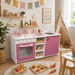 Ensemble de jouets de cuisine en bois de haute qualité, fabriqué en pin américain, conçu pour les enfants de 2 à 7 ans. - Product Image 5