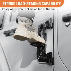 Escalón Lateral de Aluminio Compatible con Jeep Wrangler JK 2007-2017, Jeep JL 2018-2025, y Mercedes-Benz GLA 2020-2025 para Puerta y Portaequipajes de Techo - Product Image 4