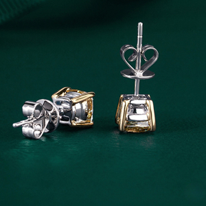 Fancy Yellow Cushion Cut Lab Grown Diamond Stud <b>Earrings</b> Prong Setting Solitaire IGI Certified Gold Delicate Party <b>Earrings</b> - Product Image 3