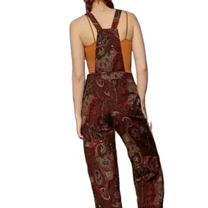 Macacão de perna larga para mulheres, calças boho floral com estampa de designer, macacão folgado para mulheres, roupa africana, macacão de cor azul