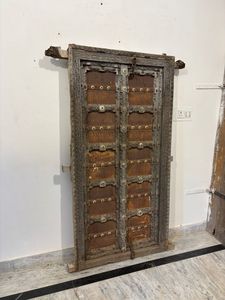 Porte en bois massif antique sculptée à la main avec cadre sculpté, porte d'entrée de luxe pour villas, restaurants, hôtels, meubles de maison - Product Image 2