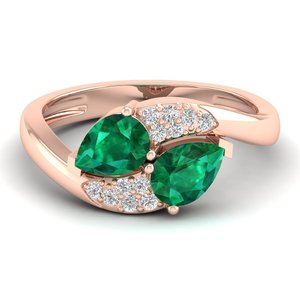 Anillos de compromiso REYES personalizados de plata de ley 925 con moissanita para mujer, joyería artesanal de lujo con esmeralda. - Product Image 5