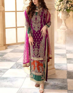 Elegant Pakistani Wedding <b>Dress</b> Women Floor-Length Embroidered Traditional Indian & Pakistani Set Polyester Formal Evening Wear - Product Image 6