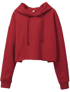 Girls <b>Crop</b> <b>Top</b> Hoodie Full Sleeve Solid Color Hooded Pullover Sweatshirt Regular Fit All Seasons Windproof Anti-UV Front Logo - Product Image 3