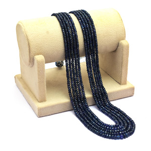 Cuentas facetadas de zafiro AAA+ de 3mm-5mm, cuentas de zafiro azul natural de Birmania, piedras preciosas de zafiro Pylin, collar de joyería en capas. - Product Image 1