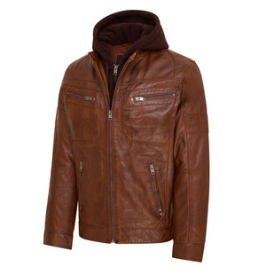 Chaqueta de Cuero con Capucha para Hombre, Chaqueta de Cuero Personalizada con Forro de Felpa Extraíble para Mujer, Proveedor Mayorista - Product Image 5