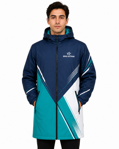 SALSTAR Parka con Capucha para Hombre, Manga Larga, Diseño Geométrico, Impermeable, Deportiva, con Cierre de Cremallera - Product Image 1