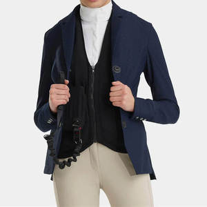 Custom Logo <b>Equestrian</b> Show Jacket Navy Blue Polyester Cotton for Show Jumping Competition - Product Image 1
