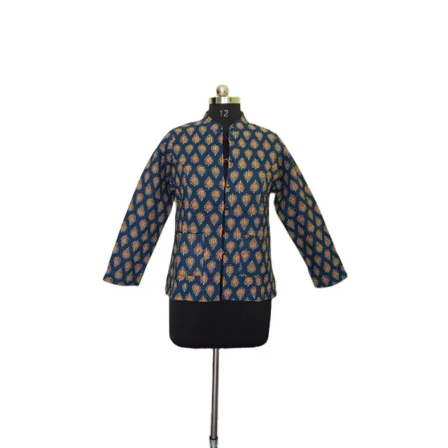 보헤미안 뒤집을 수 있는 남여 공용 칸타 재킷 수제 축제 패션 면 칸타 숙녀 코트 보헤미안 착용 인쇄 자유 가장자리