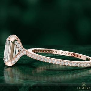 Anillo de Compromiso de Lujo con Diamante Cultivado en Laboratorio de Corte Radiante de 2.00CT, Oro Rosa de 9KT, 10KT, 14KT, 18KT, Certificado IGI, Anillo de Boda para Mujer - Product Image 4