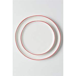 Assiette de service décorative en acier inoxydable émaillé incassable avec bord noir, logo personnalisé, pour pique-nique, extérieur, mariage - Product Image 2