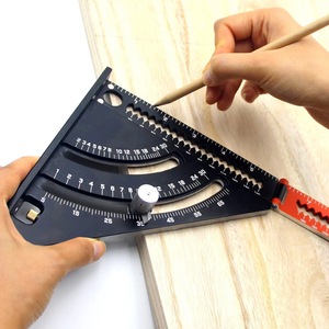 Righello a triangolo in lega di alluminio, righello a triangolo pieghevole di misurazione quadrato, strumento di Layout con goniometro di precisione di Base multi-angolo - Product Image 3