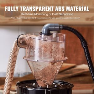 Separatore di Polvere Ciclonico Retrofit da 4 Pollici con Filtro ABS da 2 Pollici Diametro Esterno Tubo di collegamento - Product Image 3