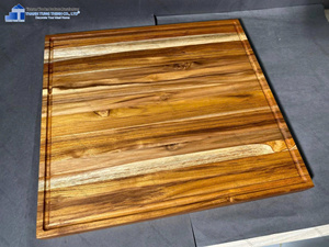 Planche à découper en teck durable, écologique, à grain croisé, fournisseur d'ustensiles de cuisine en bois - Product Image 4