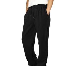 Pantalon de survêtement noir en coton pour homme, taille élastique, logo imprimé par transfert thermique, décontracté, pour l'automne - Product Image 2