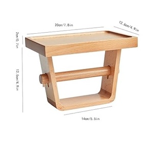 Support de rouleau de papier toilette en bois avec étagère de rangement et tiroir - Product Image 6