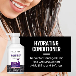Après-shampoing professionnel personnalisable pour les soins capillaires avec du riz noir, de la biotine, de la kératine, de l'huile de ricin, traitement nourrissant pour la croissance des cheveux - Product Image 5