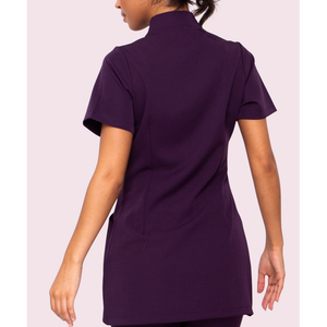 Tunique de mode personnalisable pour femmes, uniforme de salon de beauté et SPA, haut d'hôtel à col en V avec fente latérale - Product Image 3