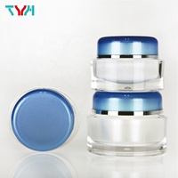 Pot cosmétique ovale de luxe en acrylique PMMA, double paroi, vide, avec bouchon à vis, pour soins de la peau, lotion, rouge à lèvres, 15ml/30ml, écologique