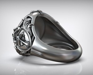 Bague de cocktail vintage pour homme en argent sterling 925 plaqué or avec moissanite, Archange Gabriel, style gothique - Product Image 2
