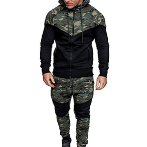 ชุดวอร์มเทรนดี้สุดเท่ สีเทาลายพราง พิมพ์ลาย สำหรับผู้ชาย ผ้าฝ้ายหนานุ่ม ระบายอากาศได้ดี กันลม พร้อมฮู้ดดี้และกางเกงจ็อกเกอร์ - Product Image 4