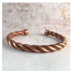 Brazalete Unisex de cobre martillado turco de Venta caliente Brazalete de cobre hecho a mano Brazalete de cobre puro en precio al por mayor - Product Image 3