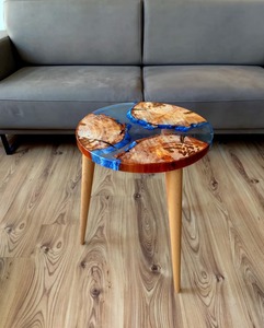 Luxury Live Edge Modern Design Wood Coffee <b>Table</b> with <b>Epoxy</b> <b>Resin</b> Statement Piece for Bathroom Office or Hotel Decor - Product Image 2