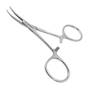 Pinzas hemostáticas Mosquito de 5 pulgadas, curvadas, de acero inoxidable, instrumento quirúrgico multiusos, ideal para enfermeras y personal médico. - Product Image 1