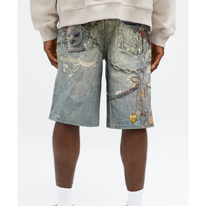 Shorts de sport et de bain pour hommes personnalisés en gros, écologiques, à séchage rapide, respirants, en jean et denim - Product Image 4