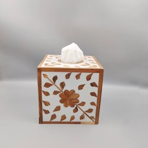 Modern Resin Eco-Friendly <b>Tissue</b> Box with Floral <b>Pattern</b> Free Standing Home Decor - Product Image 3