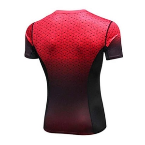 Men's Blue <b>Black</b> Short Sleeve <b>Compression</b> <b>Shirt</b> Quick Dry Sublimation Printed Spandex Polyester Rash Guard Adult Sport Top - Product Image 6