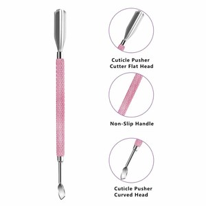 Pink Stainless Steel Cuticle Nipper with Pusher Tool Professional Manicure <b>Pedicure</b> <b>Set</b> for Adults - Product Image 3