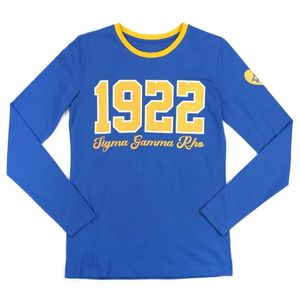 Camiseta de Manga Larga Sigma Gamma Rho, Cuello Redondo, Informal, Deportiva, Cómoda, Personalizable para Equipos, OEM ODM - Product Image 1
