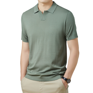 Men Sportswear Exercise Gym Shirt Tops Compression Shirt Fitness Trainer Short Sleeve Zip Polo Shirts Custom logo - Product Image 4