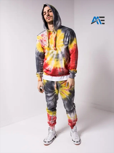 Custom <b>Tie</b> <b>Dye</b> Tracksuit <b>Set</b> Custom Hoodie Jogger Pants Streetwear Sportswear Two Piece Outfit Wholesale Clothing Supplier - Product Image 4