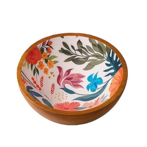 Bol de service en bois émaillé, dernier design, bol à salade en bois émaillé, bol en bois de manguier, bol en bois d'acacia, à prix très abordable - Product Image 1