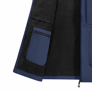 Gilets Softshell matelassés pour hommes, couleur unie, chauds pour l'hiver, col montant, fermeture éclair intégrale, respirants, imperméables, chauffants, décontractés - Product Image 3