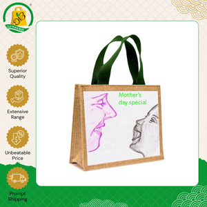 Wholesale Exporter Selling High Quality Reusable Waterproof Jute Grocery Tote <b>Bags</b> with Geometric Pattern for Sale - Product Image 5