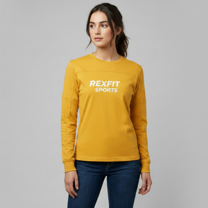 Camiseta de Manga Larga para Mujer, Cuello Personalizado, Poliéster y Elastano, Transpirable, Prenda Clásica - Product Image 1